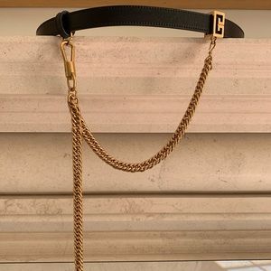 Givenchy black belt w/ gold chain (Sz 85)